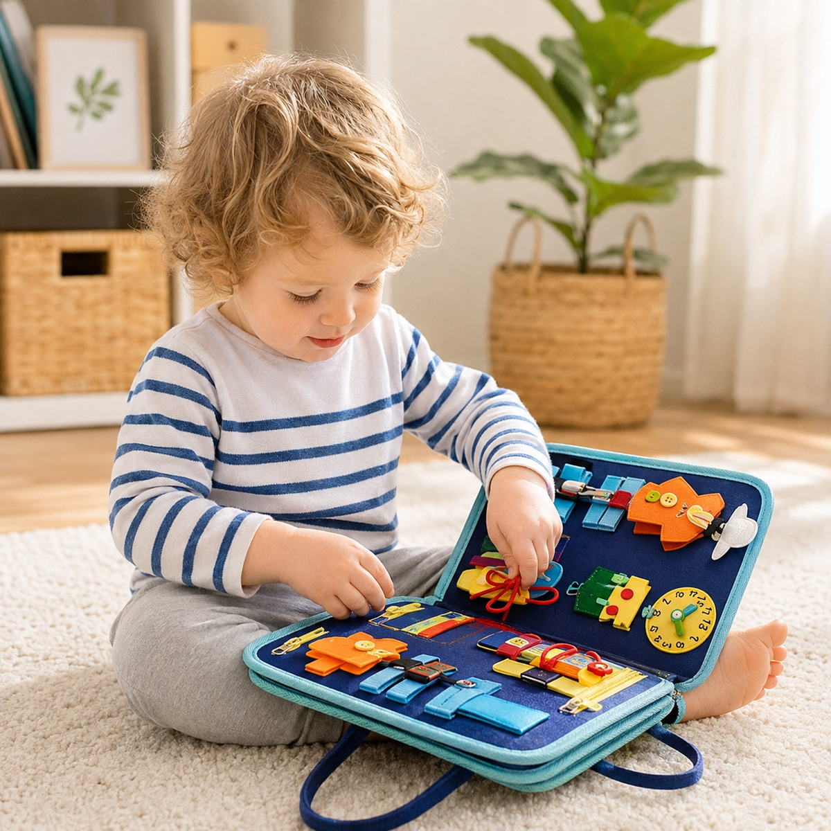 7-in-1 Montessori Busy Board for Toddlers