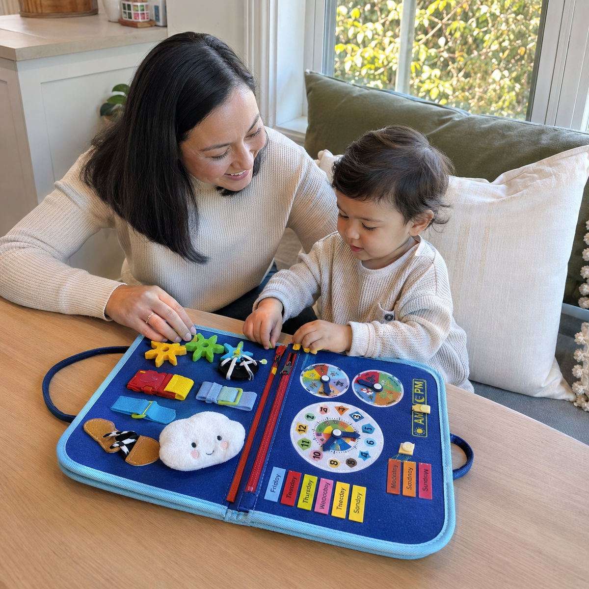 7-in-1 Montessori Busy Board for Toddlers