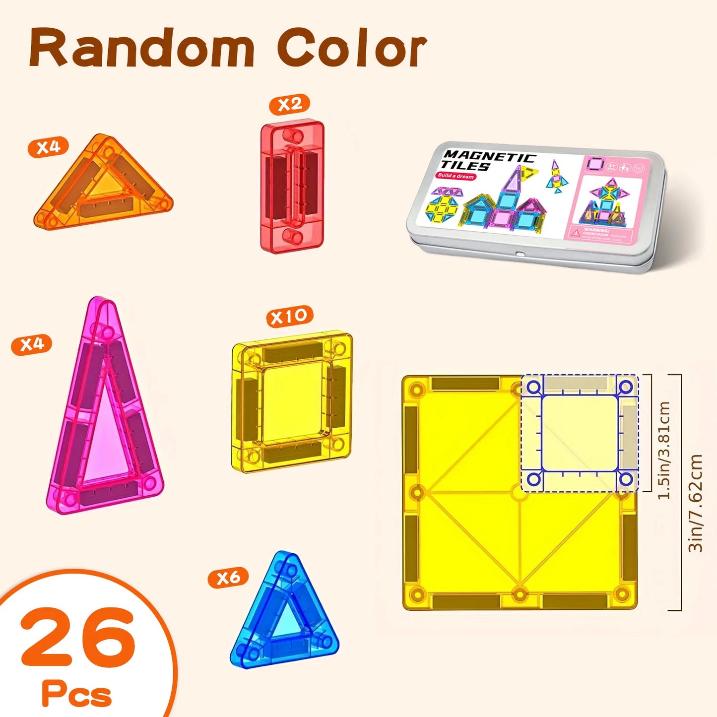 Mini Magnetic Building Blocks, Magnetic Pieces, Educational Building Toys, Travel Size, Easy to Carry, Small Size, Easy to Store
