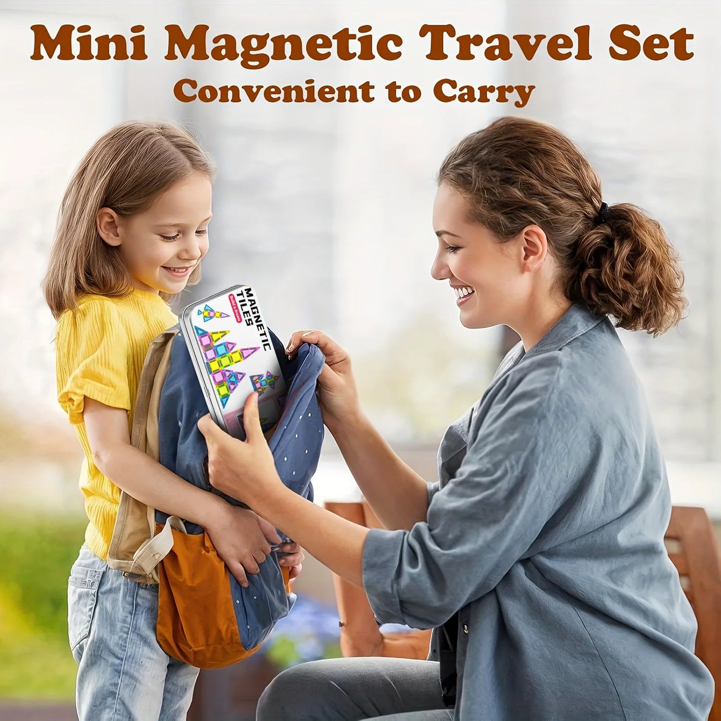 Mini Magnetic Building Blocks, Magnetic Pieces, Educational Building Toys, Travel Size, Easy to Carry, Small Size, Easy to Store