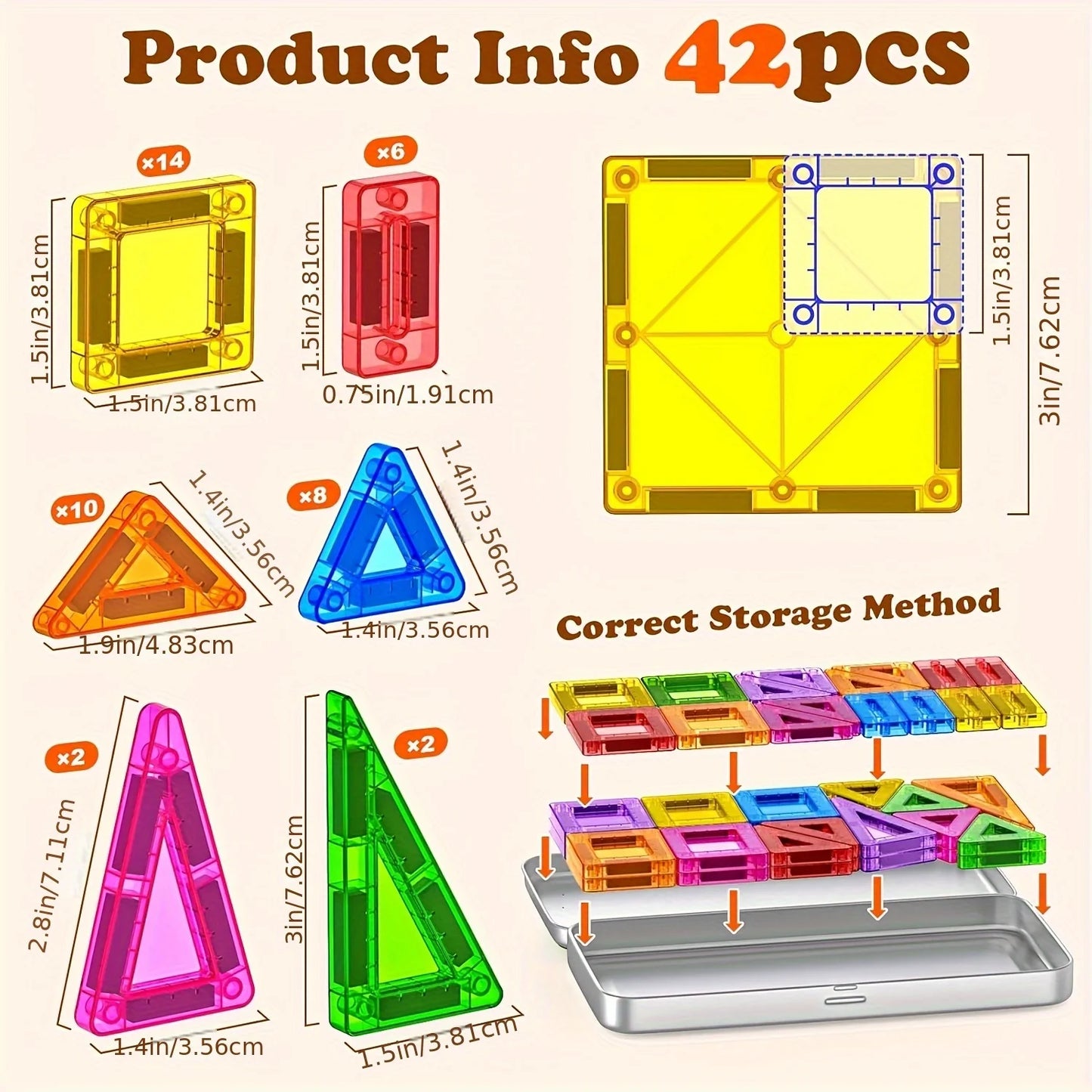 Mini Magnetic Building Blocks, Magnetic Pieces, Educational Building Toys, Travel Size, Easy to Carry, Small Size, Easy to Store