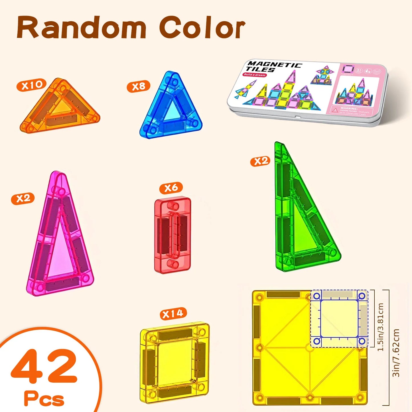Mini Magnetic Building Blocks, Magnetic Pieces, Educational Building Toys, Travel Size, Easy to Carry, Small Size, Easy to Store